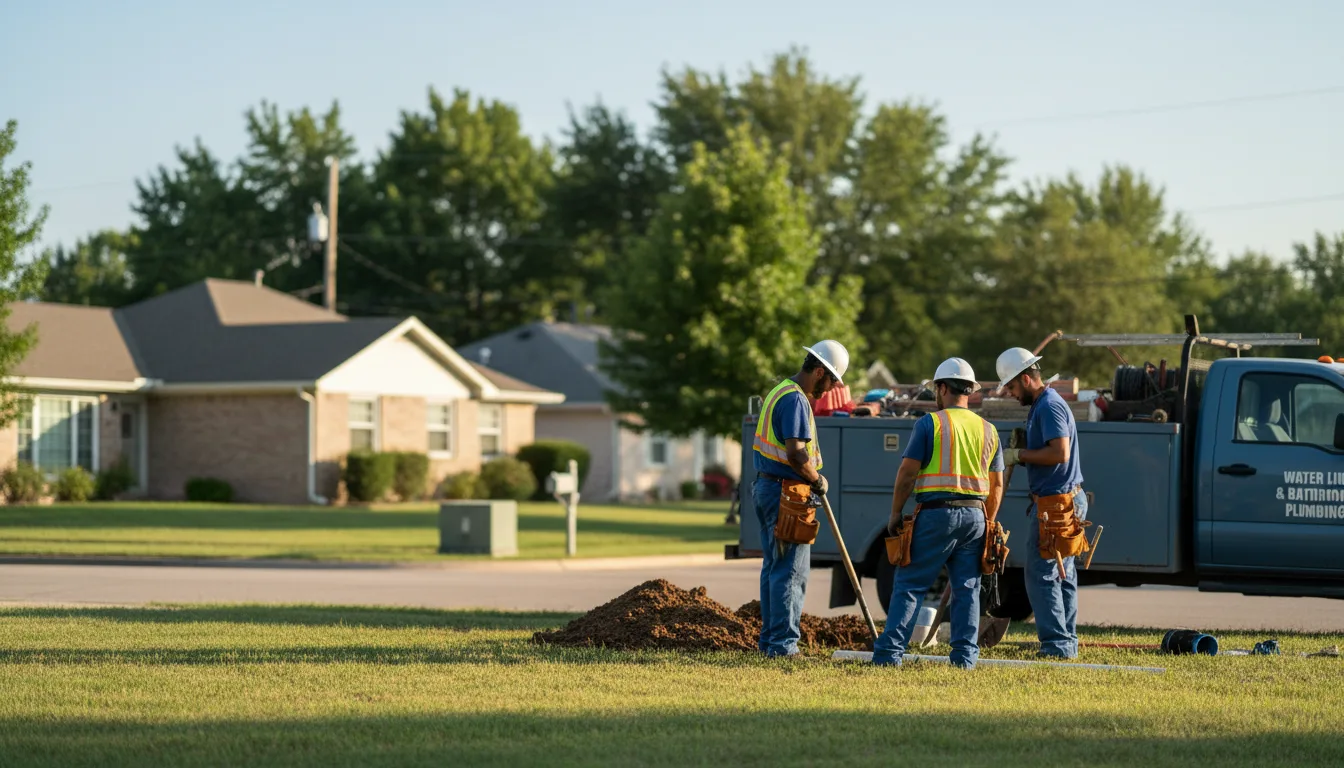Residential water line and bathroom plumbing service in Lancaster, TX